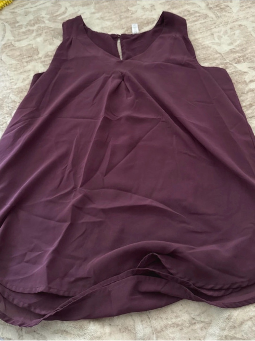 Zenana Outfitters Sleeveless V-Neck Blouse in Plum